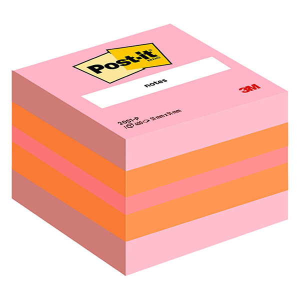 3M Post-it Notes pink mini cube, 51mm x 51mm 2051P 201318 - 1