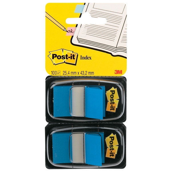 3M Post-it index blue standard dual pack (100 tabs) 680-B2EU 201336 - 1