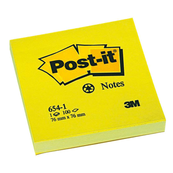 Post-it 76x76 mm Colour Notes - Neon Yellow