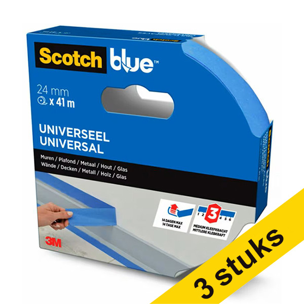 3M ScotchBlue Multi-surface masking tape, 24mm x 41m (3-pack)  280058 - 1