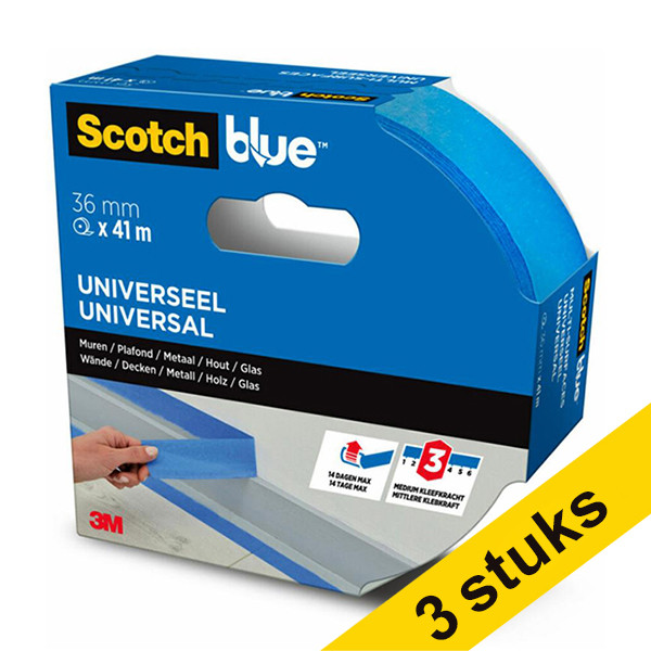 3M ScotchBlue Multi-surface masking tape, 36mm x 41m (3-pack)  280060 - 1