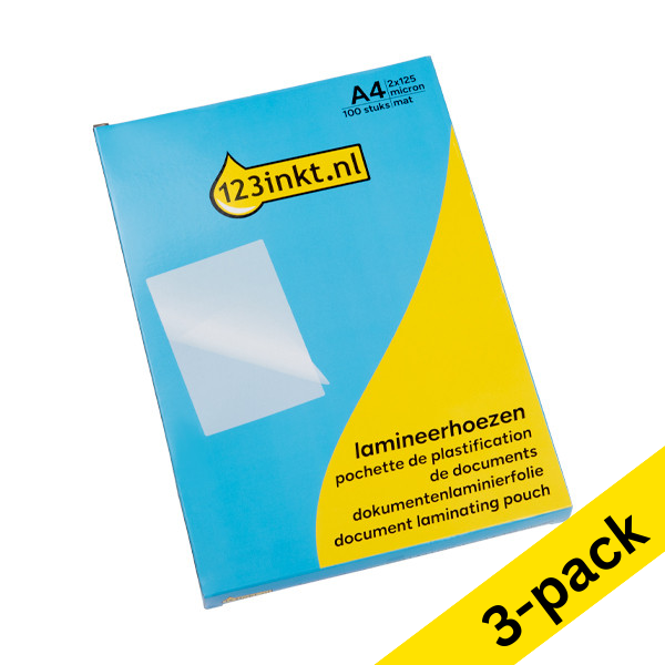 A4 laminating pouch 125 micron | matt | 123ink 300-pack  302063 - 1