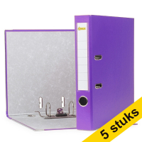 A4 lever arch file | 123ink plastic | purple 50mm 5-pack