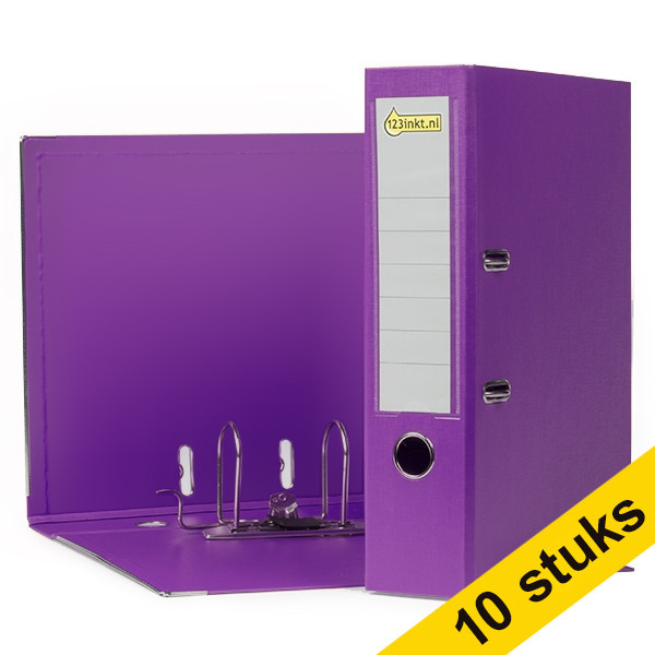 A4 lever arch file | 123ink plastic | purple 80mm 10-pack 100202167PRS10C 300563 - 1