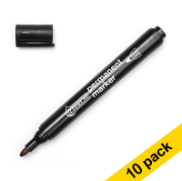 10x 123inkt permanent marker zwart (2,5 mm rond)