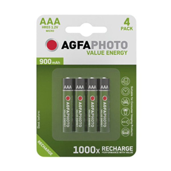 AgfaPhoto Rechargeable AAA micro battery (4-pack) 131-802756 290024 - 1