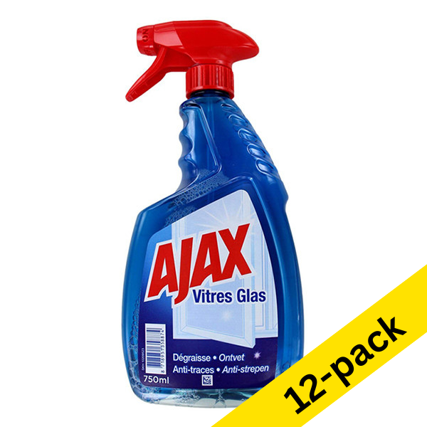 Ajax Triple Action glass cleaner spray, 750ml (12-pack)  SAJ00037 - 1