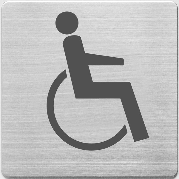 Alco stainless steel Disabled WC sign, 90mm x 90mm AL-450-4 219062 - 1