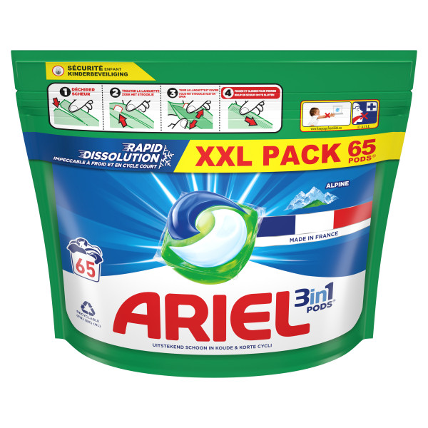 Ariel 3 in 1 Alpine detergent pods (130 pods)  SAR05289 - 1