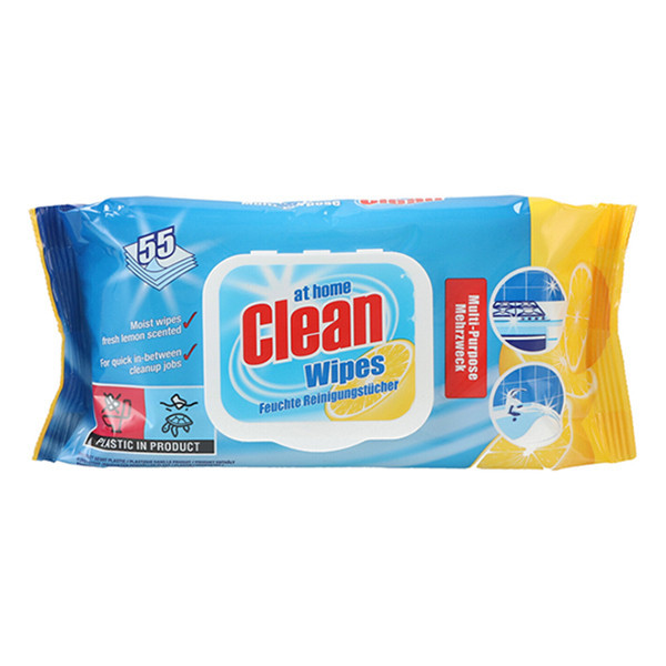 At Home Clean Multi-Cleaning lemon cleaning wipes (55 wipes)  SAT00046 - 1