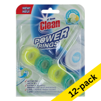 At Home Clean Power Rings Fresh Citrus toilet block, 40g (12-pack)