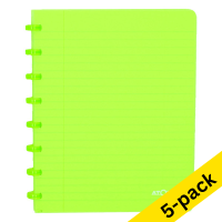 Atoma Trendy transparent green A5 lined notebook, 72 sheets (5-pack)