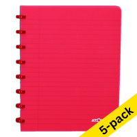 Atoma Trendy transparent red A5 checkered notebook, 72 sheets (5-pack)