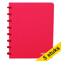 Atoma Trendy transparent red A5 lined notebook, 72 sheets (5-pack)