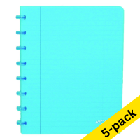 Atoma Trendy transparent turquoise A5 checkered notebook, 72 sheets (5-pack)