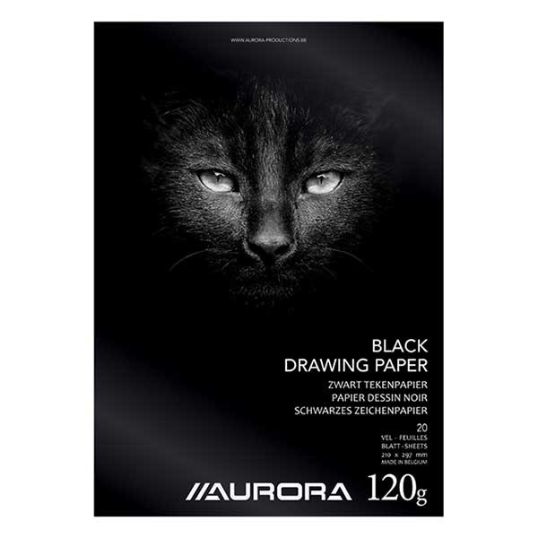 Aurora A4 black paper drawing pad, 120g (20 sheets) BL43 330071 - 1