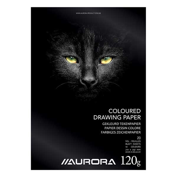 Aurora A4 coloured paper drawing pad, 120g (20 sheets) BL47 330072 - 1