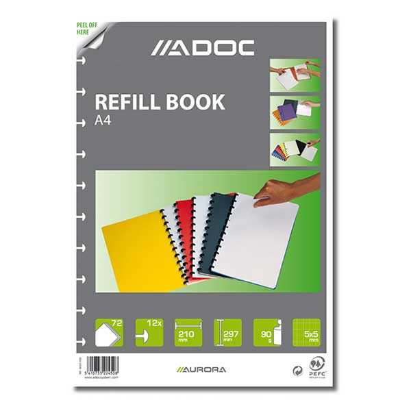 Aurora Adoc A4 checkered notebook refill, 72 sheets 6845.600 330040 - 1