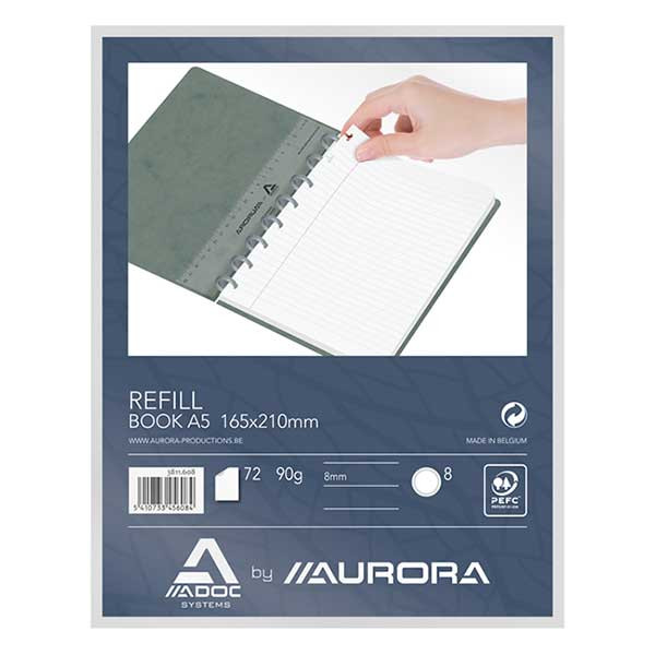 Aurora Adoc A5 lined notebook refill, 72 sheets 3811.608 330037 - 1