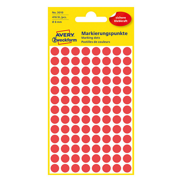 Avery 3010 red marking dots, Ø 8mm (416 labels) 3010 212322 - 1