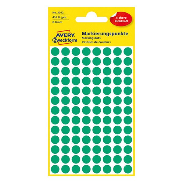 Avery 3012 green marking dots, Ø 8mm (416 labels) 3012 212326 - 1