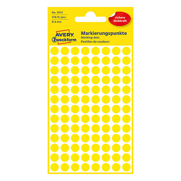 Avery 3013 yellow marking dots, Ø 8mm (416 labels) 3013 212328 - 1