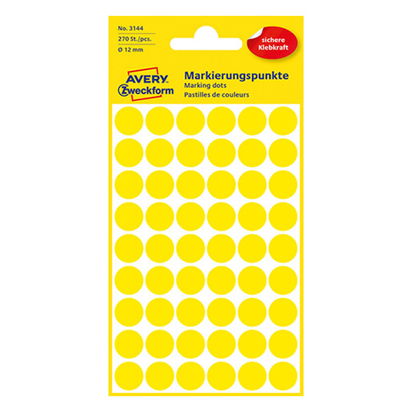 Avery 3144 yellow marking dots, Ø 12mm (270 labels) 3144 212348 - 1