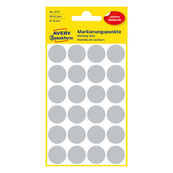 Avery 3171 grey marking dots, Ø 18mm (96 labels) AV-3171 212703 - 1