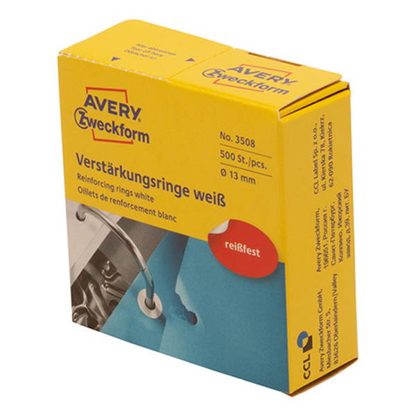 Avery 3508 white reinforcing rings Ø 13mm (500-pack) 3508 212456 - 1