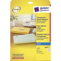 Avery J8560-25 transparent labels 63.5mm x 38.1mm (525 labels) J8560-25 212542