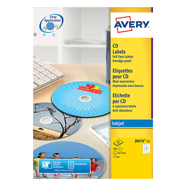 Avery J8676-25 CD labels, 2 per sheet (50 labels) J8676-25 212825 - 1