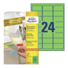 Avery L6033-20 green labels, 63.5mm x 33.9mm (480 labels)