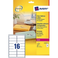 Avery L7562-25 labels transparent, 99.1mm x 33.9mm (400 labels) L7562-25 212546