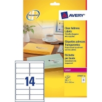 Avery L7563-25 transparent labels 99.1mm x 38.1mm (350 labels) L7563-25 212550