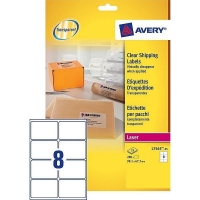 Avery L7565-25 transparent labels, 99.1mm x 67.7mm (200 labels) L7565-25 212556