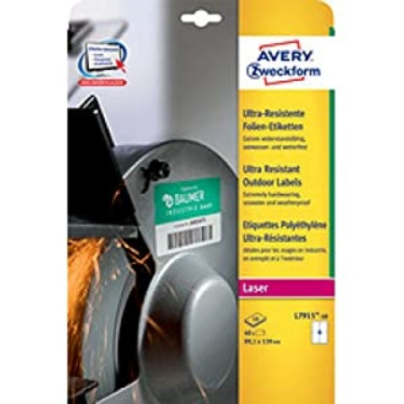 Avery L7917-10 ultra-resistant labels, 210mm x 297mm (10 labels) L7917-10 212737 - 1