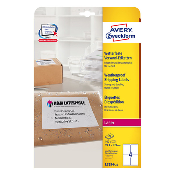 Avery L7994-25 shipping labels, 139mm x 99.1mm (100 labels) AV-L7994-25 212806 - 1