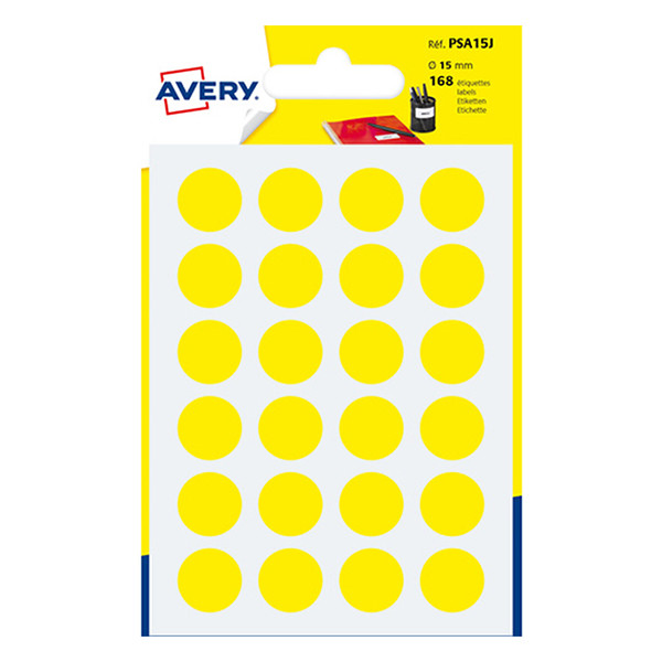 Avery PSA15J yellow marking dots, Ø 15mm (168 labels) AV-PSA15J 212719 - 1