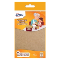 Avery family OVKR18 kraft oval labels, 41mm x 89mm (18-pack) OVKR18 212800