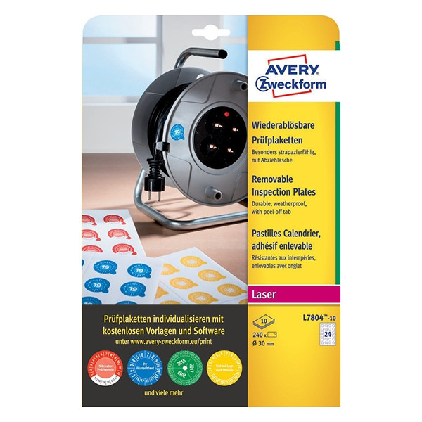 Avery removeable test labels, 30mm (240-pack) AV-L7804-10 212683 - 1