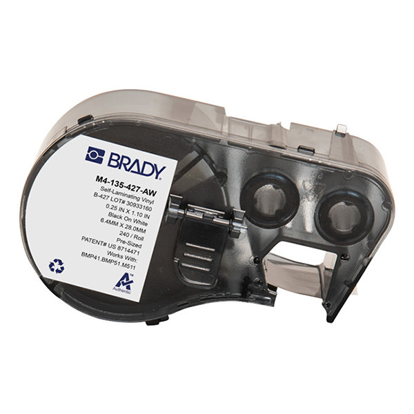 Brady M4-135-427-AW black on white laminated vinyl labels, 27.94mm x 6.35mm (original Brady) 148316 Brady M4-135-427-AW black on white laminated vinyl labels, 27.94mm x 6.35mm (original Brady) 148316 - 1