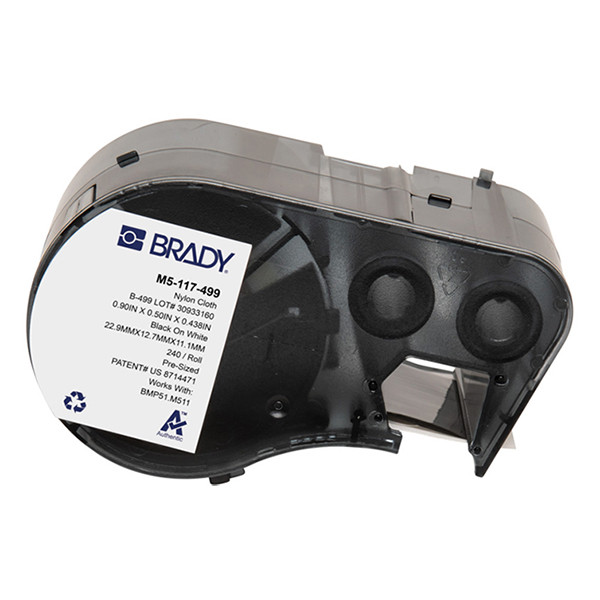 Brady M5-117-499 black on white nylon fabric labels, 12.7mm x 25.4mm (original Brady) 148306 Brady M5-117-499 black on white nylon fabric labels, 12.7mm x 25.4mm (original Brady) 148306 - 1