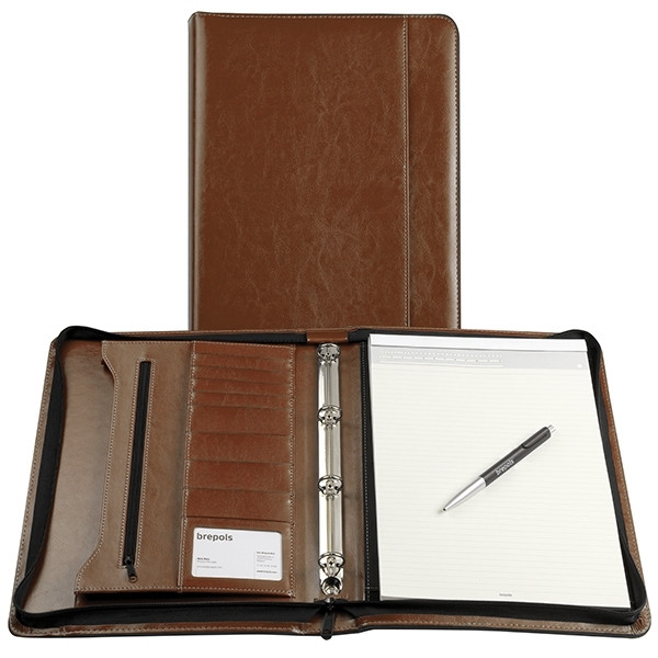 Brepols Palermo brown A4 writing folder with 4-rings 3.855.3306.03.0.0 400410 - 1