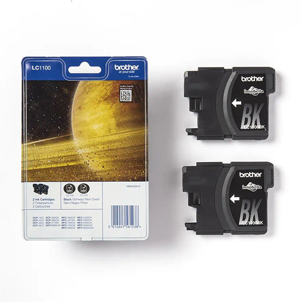 Brother LC-1100BKBP2 black ink cartridge 2-pack (original Brother) LC-1100BKBP2 350016 - 1