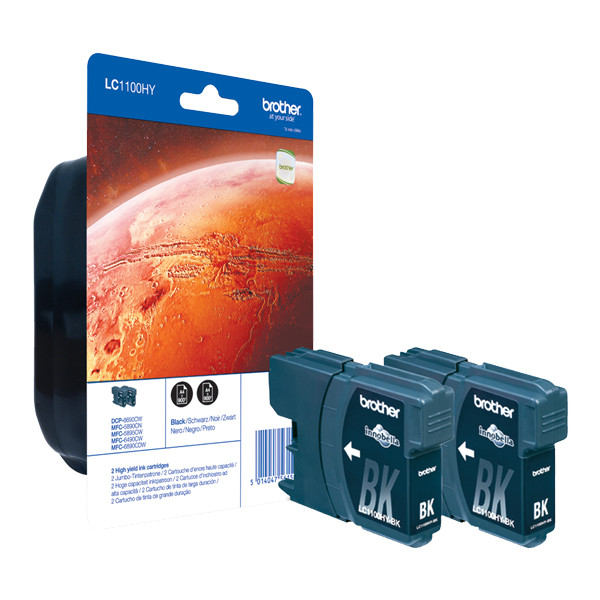 Brother LC-1100HYBKBP2 black cartridge 2-pack (original Brother) LC-1100HYBKBP2 LC1100HYBKBP2DR 650002 - 1