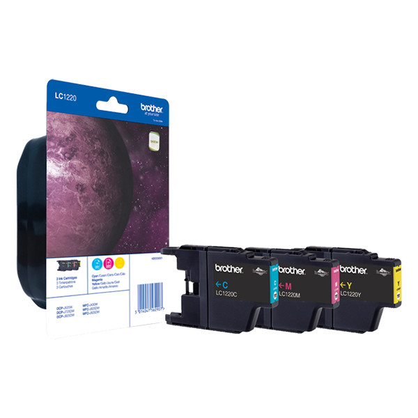 Brother LC-1220RBWBP cartridges 3-pack (original Brother) LC-1220RBWBP LC1220BKBP2 LC1220BKBP2DR 350020 - 1