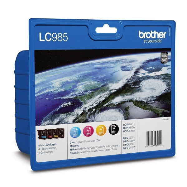 Brother LC-985VALBP BK/C/M/Y ink cartridge 4-pack (original Brother) LC985VALBP 029079 - 1