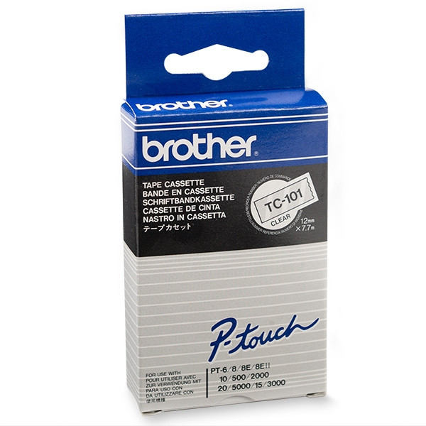 Brother TC-101 black on transparent tape, 12mm (original Brother) TC-101 088824 - 1