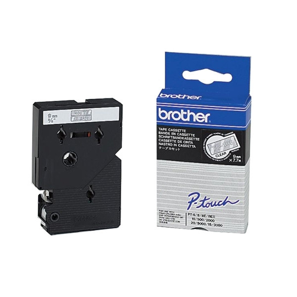 Brother TC-195 white on transparent tape, 9mm (original Brother) TC-195 088832 - 1