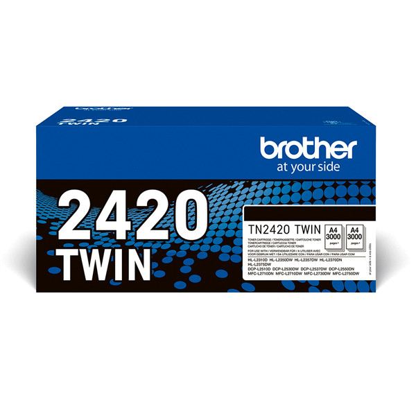 Brother TN-2420 black toner 2-pack (original Brother) TN2420TWIN 051332 - 1